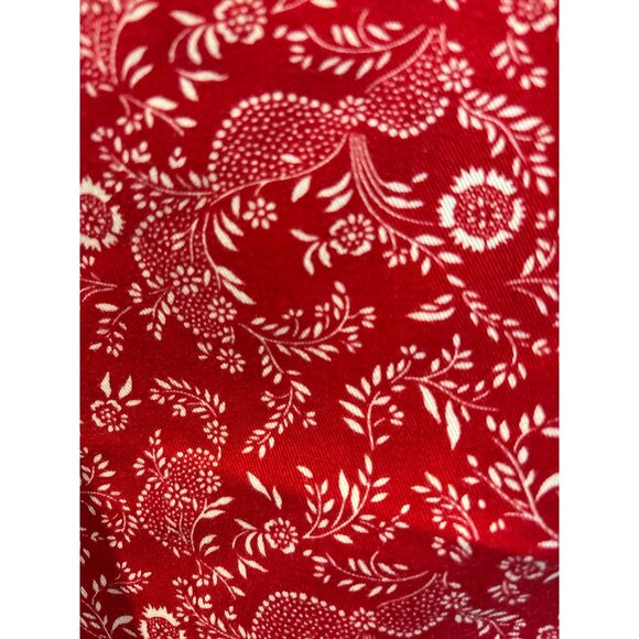 Evan-Picone Red Floral Twill Pants – Size 12 – 100% Cotton – Cropped Length – Vi - Picture 5 of 8